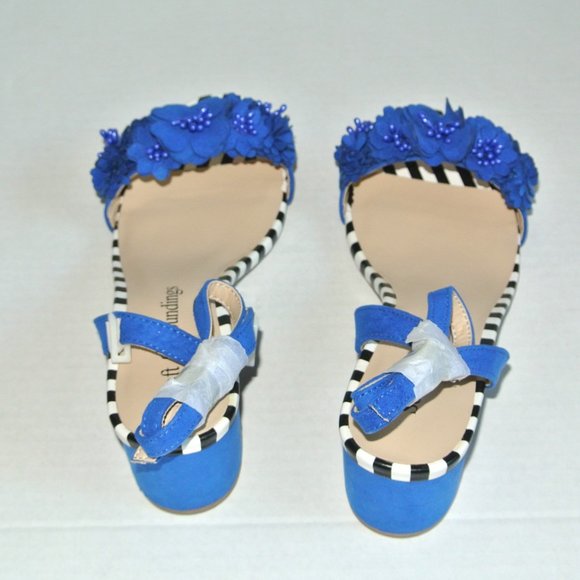 Soft Surroundings Flora Heels Blue Size 7.5 New - Picture 7 of 9